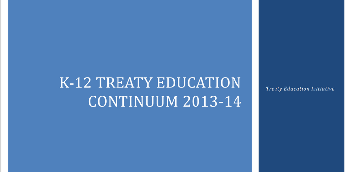 K-12 Treaty Education Continuum 2013-14