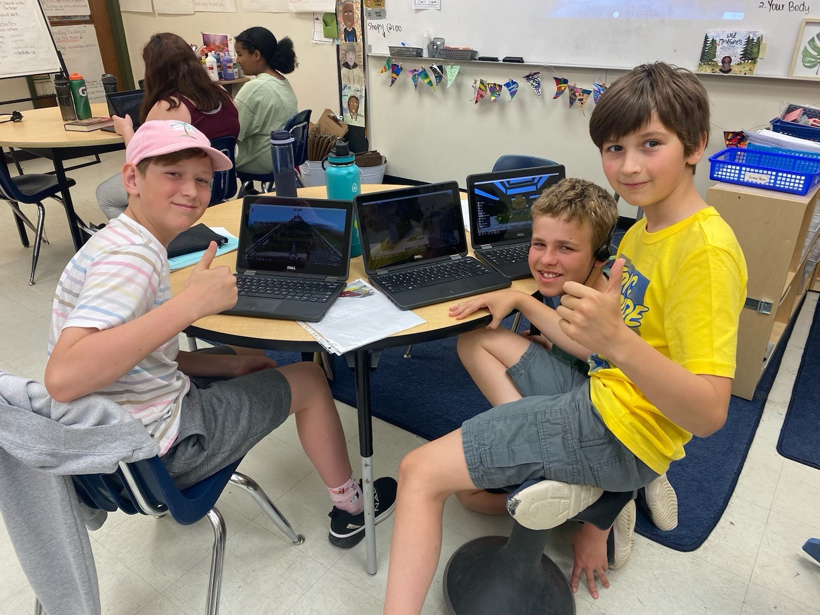 Students working on their Level Up projects