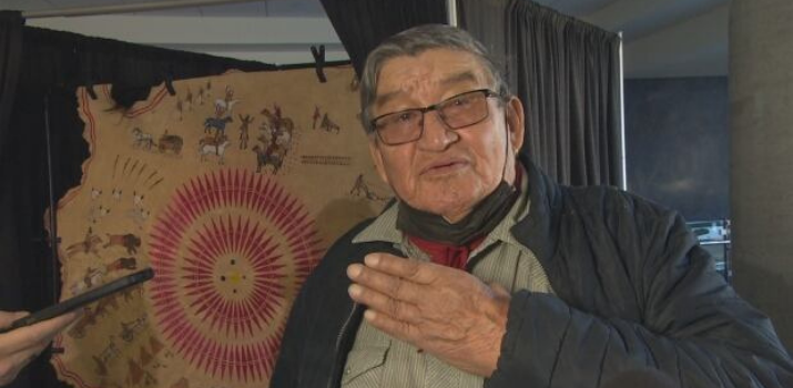 Traditional Indigenous robe painted with colonial history gifted to University of Regina | CBC News
