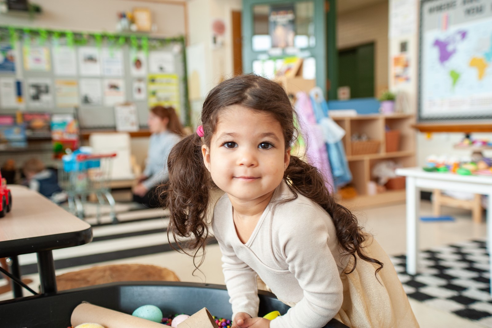 A childcare center with children playing