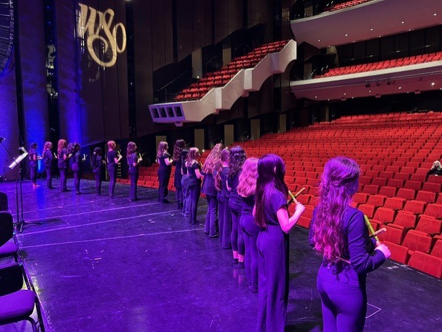 St. Germain students on stage at the WSO Adventures in Music concert