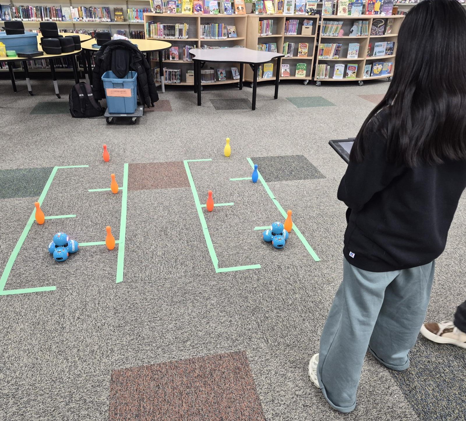 Dash robot used by students to practice coding concepts.