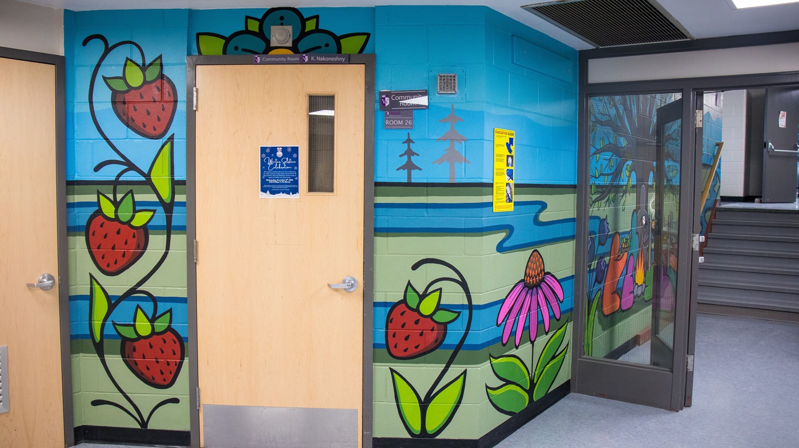 Mural around the door to WPC's Community Room