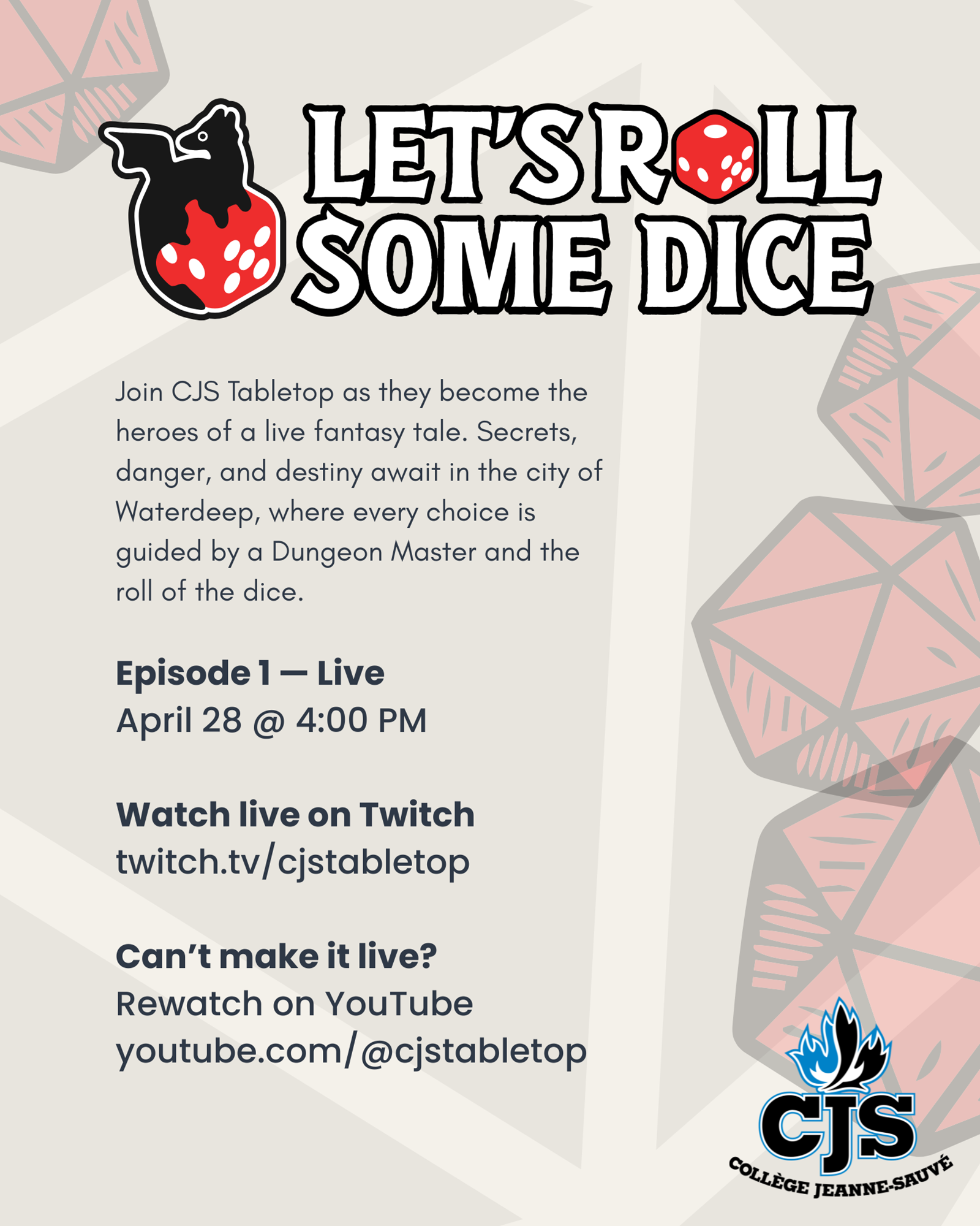 Let's Roll Some Dice Promo Graphic