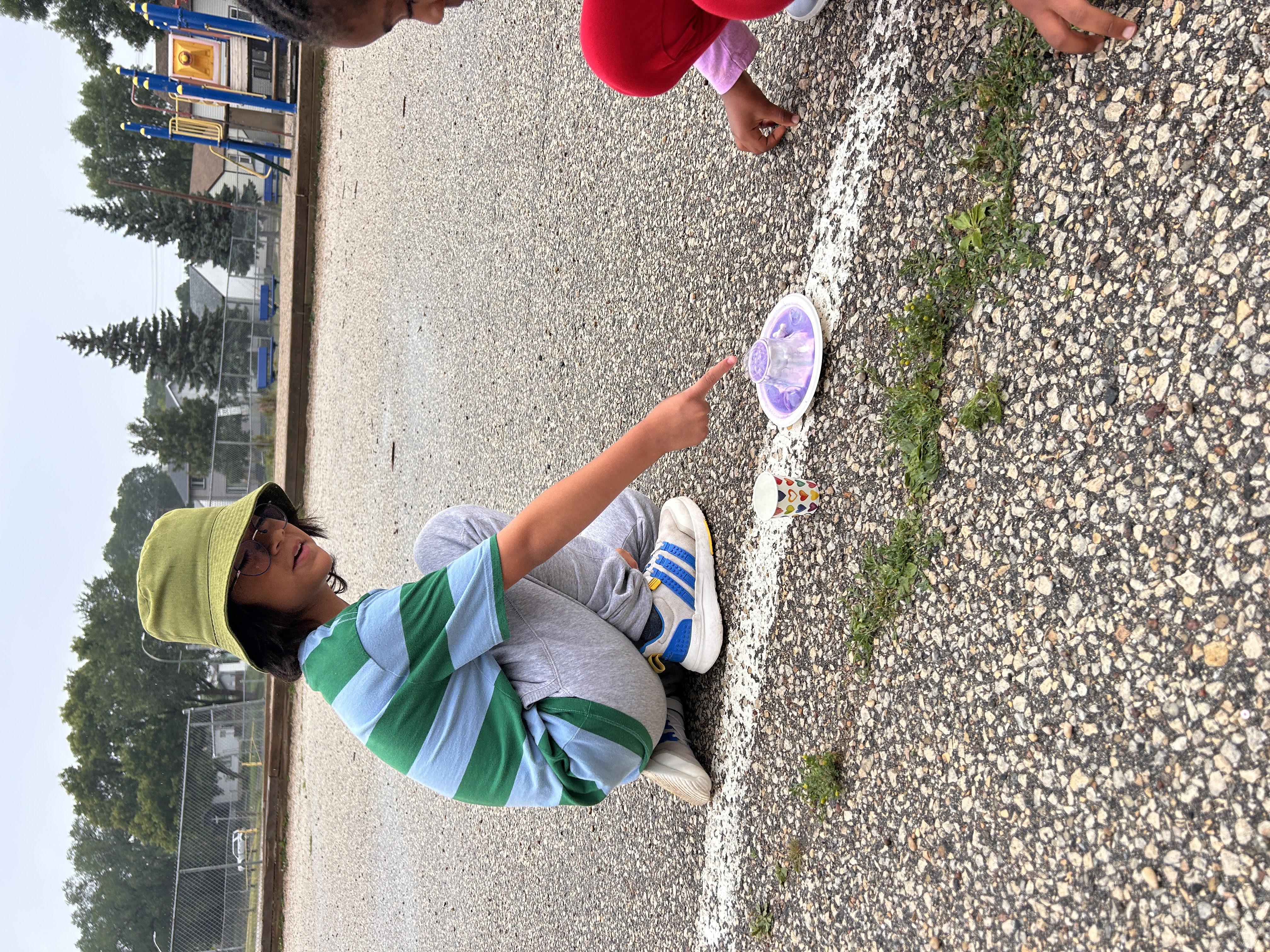 Students learning and playing outside