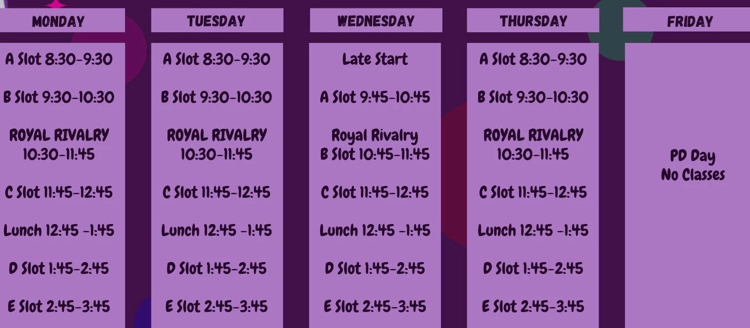 Royal Rivalry ~ Schedule & Theme