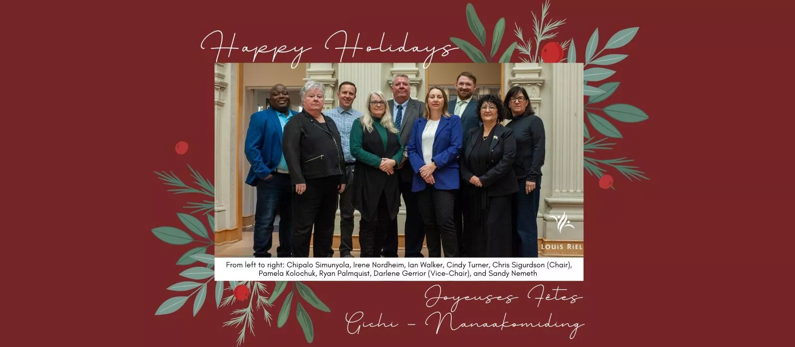 Holiday Greetings from the Board of Trustees and Louis Riel School Division