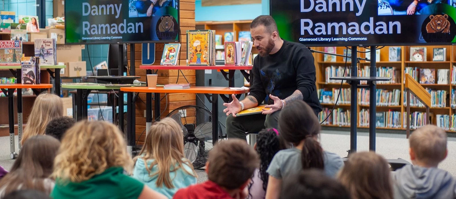 Danny Ramadan Reads a Book: author discusses children's book about a young Syrian refugee to Glenwood students