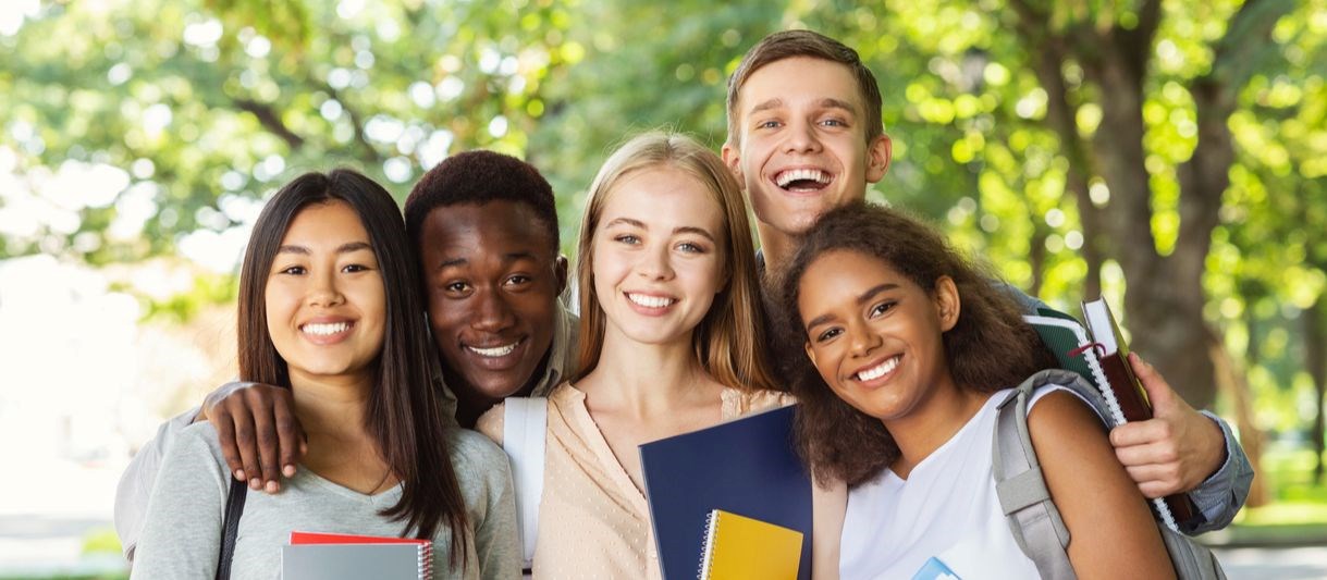 Group of students smiling