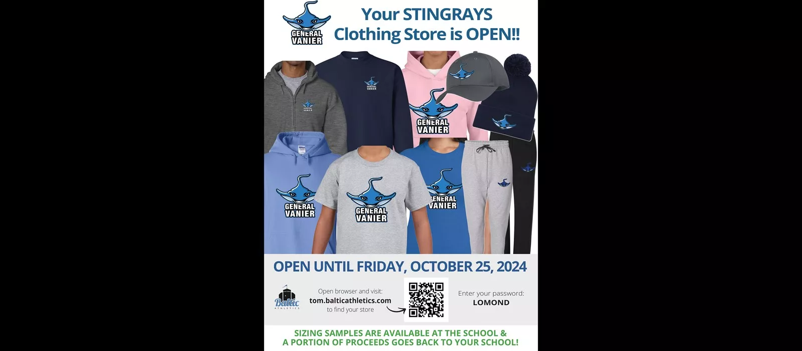 Stingray Wear Store Open from October 15th to 25th 